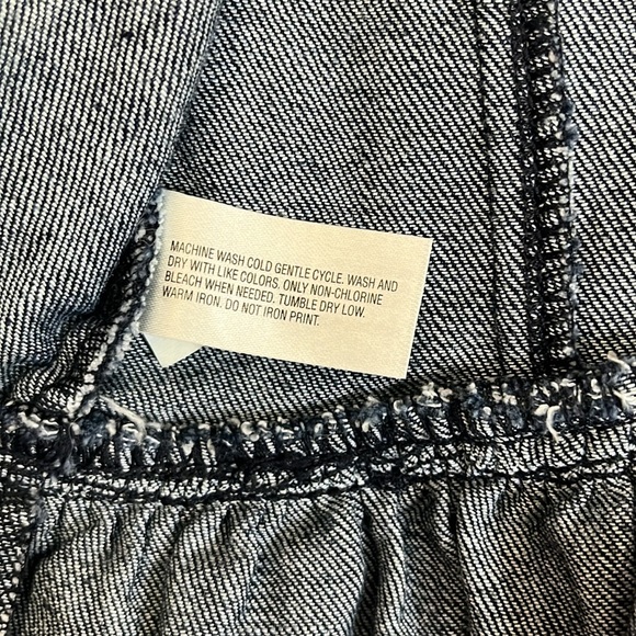 Gap Kids Girls Denim peplum jacket Sz Medium Military style - Picture 4 of 9